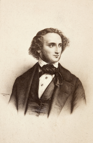Portrait of Felix Mendelssohn-Bartholdy, 1860s (print)