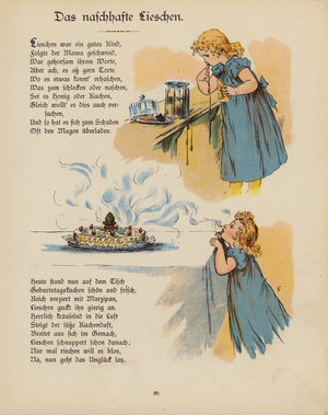 Illustration for Die Struwwel-Liese (colour litho)