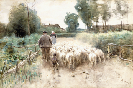 Homeward Bound,  (watercolour and gouache on cream paper)