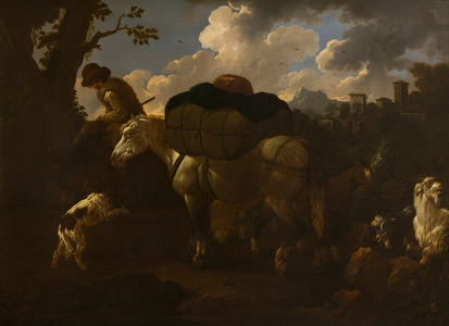 A peasant scene, c.1677-1706 (oil on canvas)