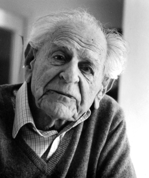 Sir Karl Raimund Popper, 1987 (b/w photo)