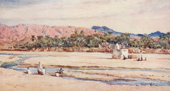 A River of the Sahara (colour litho)