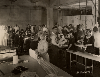 Costume department of the Famous Players-Lasky Corporation, 1920 (b/w photo)