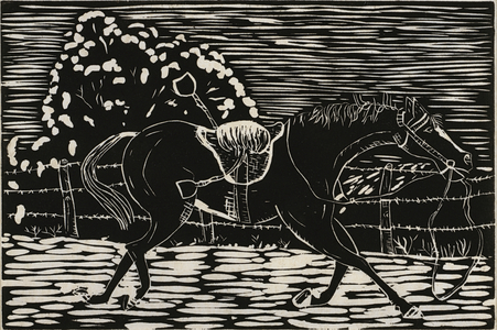 Runaway Horse, 1936 (linocut)