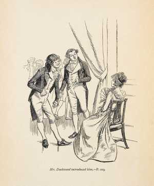 'Mr Dashwood introduced him', illustration from 'Sense and Sensibility' by Jane Austen, 1896 (litho)