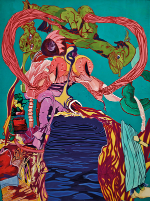 A Novia (The Bride), 1972 (Acrylic paint, gouache, graphite and paper pasted on canvas)