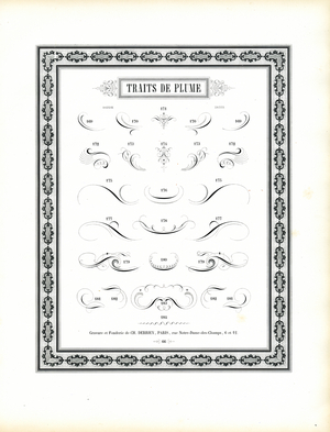 Calligraphic Pen Flourishes - Traits de Plume (print)
