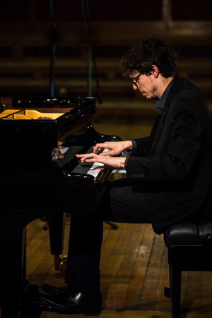 Lucas Debargue during the studio recording of his first CD, Berlin, 2016 (photo)