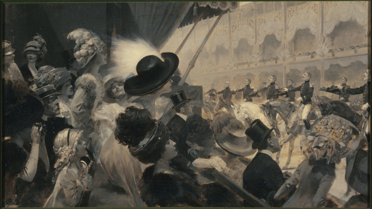 Carrousel at the Grand-Palais, 1910, or "Une fête militaire de charité: le carrousel du Grand-Palais", 1910 (oil on canvas)
