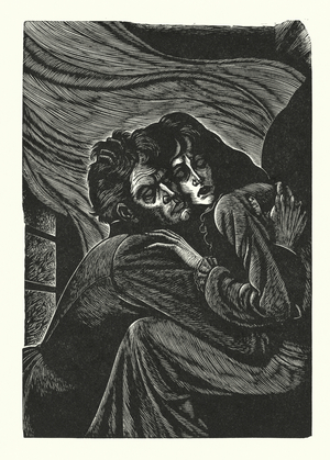 Illustration for Wuthering Heights by Emily Bronte (engraving)