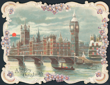 Houses of Parliament (colour litho)