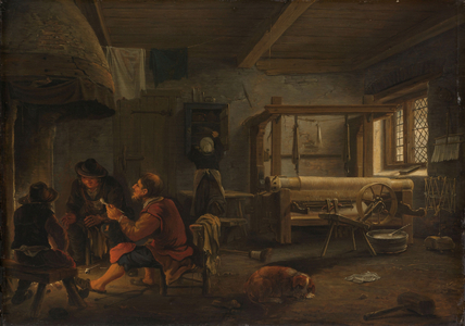 A Weaver's Workshop, 1652 (oil on panel)