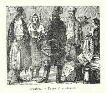 Croates, Types et costumes (engraving)