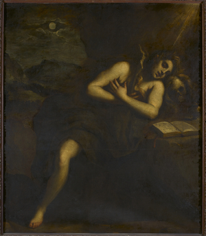 The Penitent Magdalene,previously inscribed 1599 (oil on canvas)