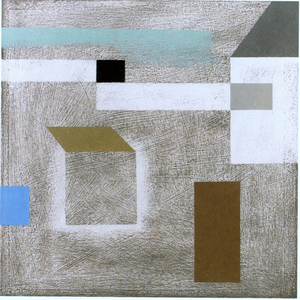 Granite village by the sea, 1986 (colour litho)