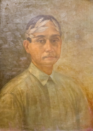 Portrait of Jose Corazon de Jesus as poet laureate, 1938, (oil on canvas)