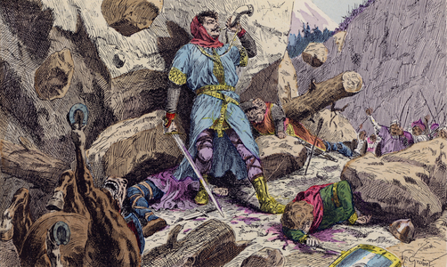 Roland at Ronceveaux, 778 (colour litho)
