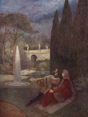 Shakespeare's The Merchant of Venice: Lorenzo and Jessica (colour litho)