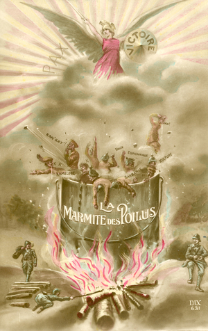 La Marmite Des Poilus (colour litho)
