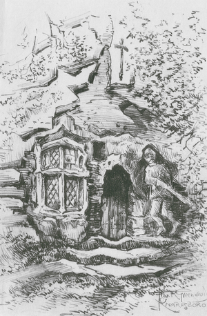 St Robert's Cave, Knaresborough (litho)