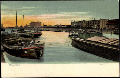 Mannheim, cargo ship Hoechst. in port, Mader
