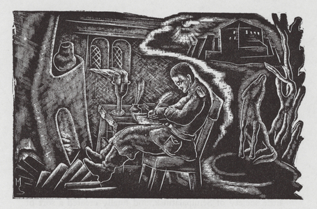 Life of Dostoevsky: The Soldier Writer (woodcut)