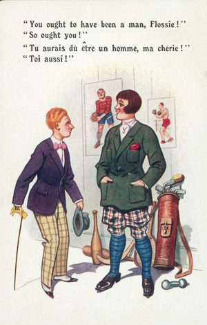 You ought to have been a man, Flossie! (colour litho)