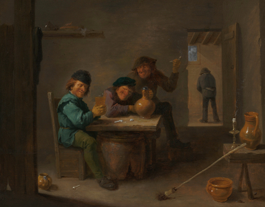 Peasants in a Tavern, c.1633 (oil on panel)