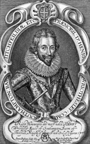 Henry Wriothesley (1573-1624) 3rd Earl of Southampton, one of WilliamShakespeare's patrons, engraving, 1617