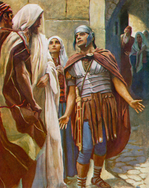 The Centurion, Matthew, 8, 13 (colour litho)