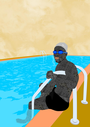Man in a pool II, 2021 (digital)