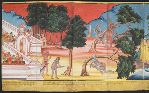 Scenes from the life of the Buddha.
