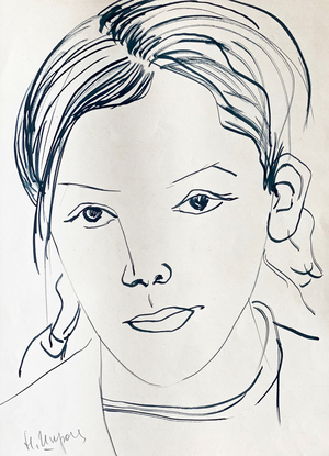 Portrait of Girl, 1964 (tempera on paper)