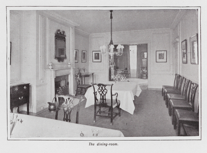 The dining room (b/w photo)