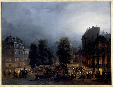 Boulevard des Italiens by night, circa 1835, circa 1835 (oil)