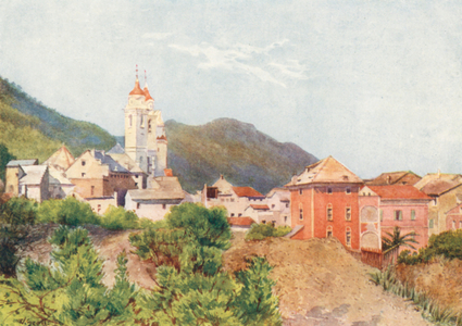 Laigueglia, near Alassio (colour litho)