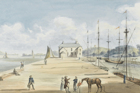 Turf Entrance to Exeter Canal, 1829 (w/c on paper)