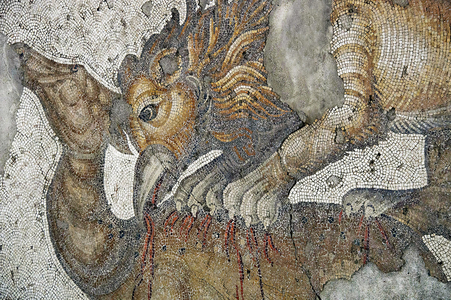 Mosaic depicting a Lion Griffon attacking a deer, Arasta Bazaar, Sultan Ahmet Mosque, Istanbul.