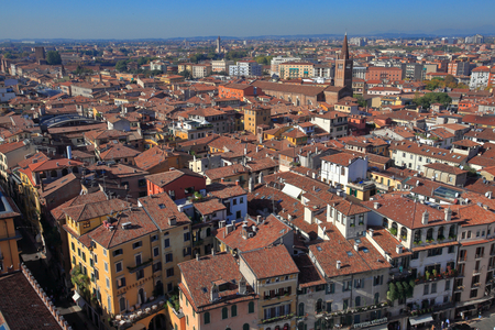 Panorama of the historical downtown of Verona, Verona, Veneto, Italy, 2019 (photo)