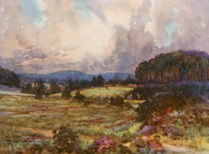 Golf Courses: Queen's Park, Bournemouth, the eleventh green, and twelfth tee (colour litho)