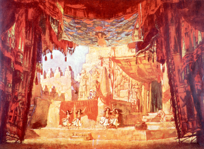 Scene from Samson and Dalila by Camille Saint Saens (oil on carboard)