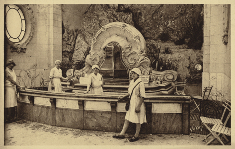 Women workers at a spa (b/w photo)