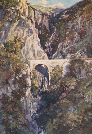 The Goat's Leap, Le Vigan (colour litho)