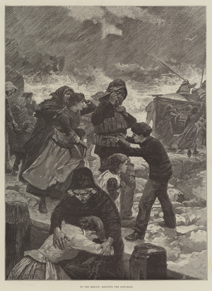 To the Rescue, manning the Life-Boat (engraving)