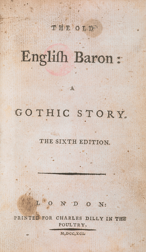 Title page of 'The Old English Baron'