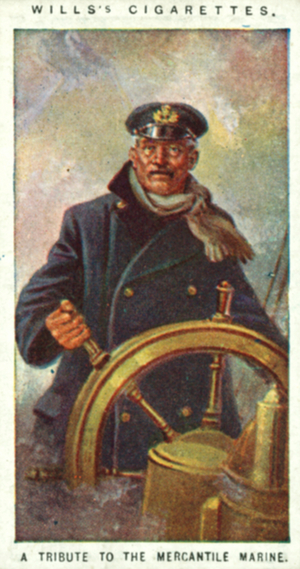 Britain's Part in WW1: A Tribute to the Mercantile Marine (colour litho)