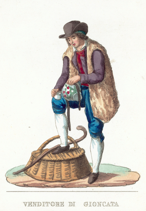 Venditore Di Gioncata (coloured engraving)