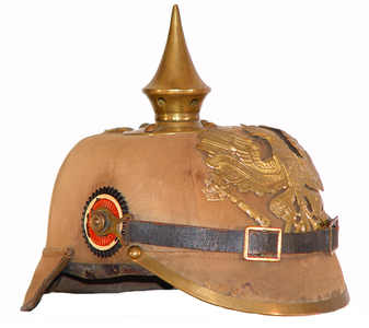 Prussian Canvas and Cork Ersatz Pickelhaube helmet