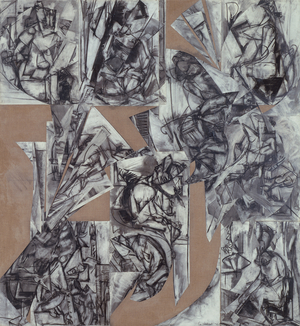 Imperfect Indicative, 1976 (collage on canvas)