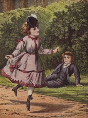 The Skipping Rope (colour litho)